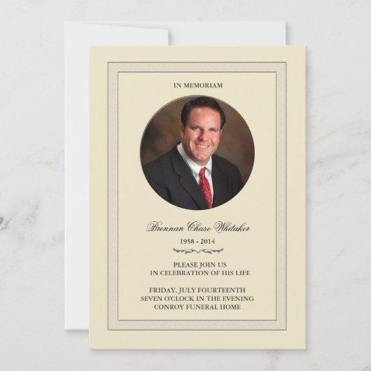 Überlagertes Foto in Memoriam Karte (Vorderseite)