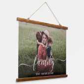 Überlagerung für das Foto von White Script Wandteppich Mit Holzrahmen (Gewinkelt)