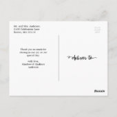 Überlagerung | Hochzeit Danke, Postcard Postkarte (Rückseite)