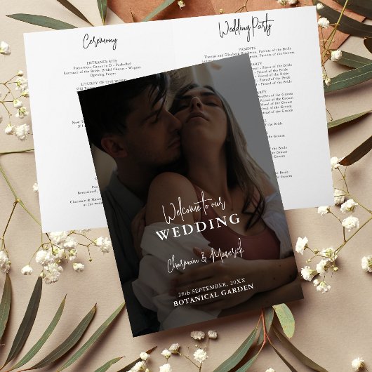 Überlagerung Paar Foto Hochzeit Programm