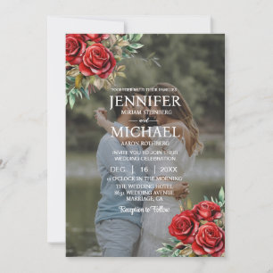 Überlagerung Porträt Bild Foto QR Rosen Hochzeit Einladung