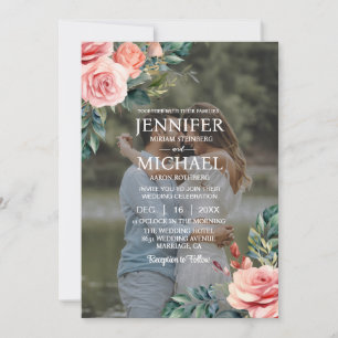 Überlagerung Porträt Bild Foto QR Rosen Hochzeit Einladung