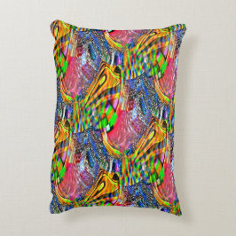 Überlagerung von klaren, lebhaften Farben auf raue Dekokissen