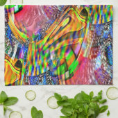 Überlagerung von klaren, lebhaften Farben auf raue Geschirrtuch (Gefaltet)