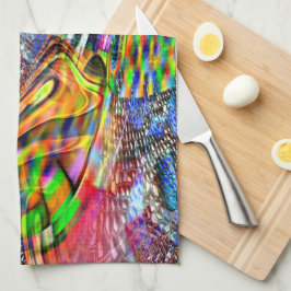 Überlagerung von klaren, lebhaften Farben auf raue Geschirrtuch