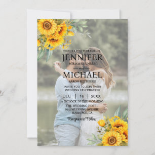 Überlagerungsbild Foto QR Sonnenblumen Hochzeit Einladung