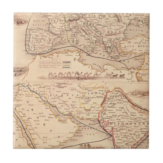 Überlandweg nach Indien Fliese (Vorderseite)