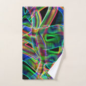 Überlappen bandähnliche Kurven, neonfarbiges Relie Badhandtuch Set (Handtuch)