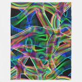 Überlappen bandähnliche Kurven, neonfarbiges Relie Fleecedecke (Vorderseite)