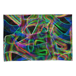 Überlappen bandähnliche Kurven, neonfarbiges Relie Kissenbezug