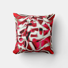 Überlappen der gebogenen Schleife in lebhaftem Rot Kissen