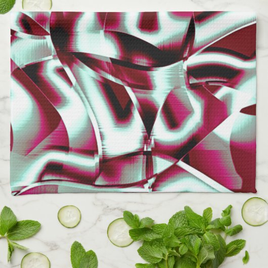 Überlappen des gebogenen Band im Wein zu verchromt Geschirrtuch (Gefaltet)