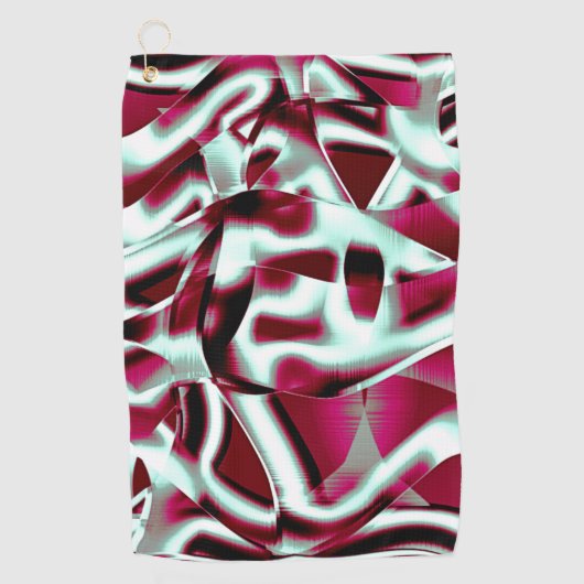 Überlappen des gebogenen Band im Wein zu verchromt Golfhandtuch (Vorderseite)