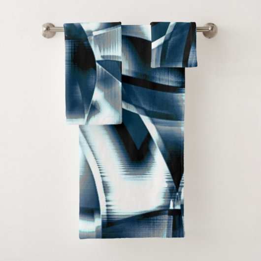 Überlappen gekrümmter Bänder, verchromte Töne auf Badhandtuch Set (Insitu)