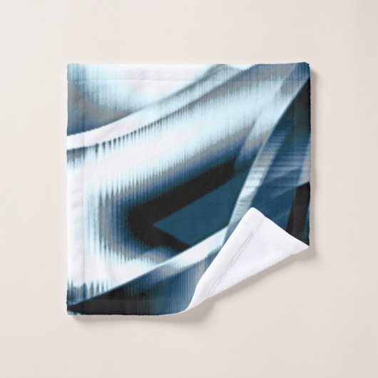 Überlappen gekrümmter Bänder, verchromte Töne auf  Badhandtuch Set (Waschlappen)