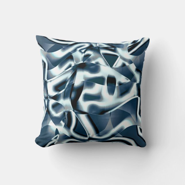 Überlappen gekrümmter Bänder, verchromte Töne auf  Kissen (Vorderseite)