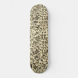 Überlappen kleiner Quadrate in Beige- bis Brauntön Skateboard