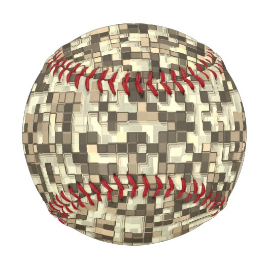 Überlappen kleiner Quadrate in Braunbeige Baseball (Vorderseite)