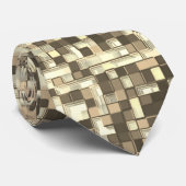 Überlappen kleiner Quadrate in Braunbeige Krawatte (Gerollt)