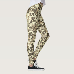 Überlappen kleiner Quadrate in Braunbeige Leggings