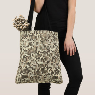 Überlappen kleiner Quadrate in Braunbeige Tasche