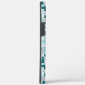 Überlappen kleiner Quadrate in grünlichen Zyantöne Case-Mate iPhone Hülle (Rückseite / Rechts)