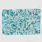 Überlappen kleiner Quadrate in grünlichen Zyantöne Golfhandtuch (Horizontal)