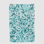 Überlappen kleiner Quadrate in grünlichen Zyantöne Golfhandtuch (Vorderseite)