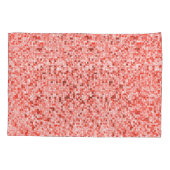 Überlappen kleiner Quadrate, Rot- oder Korallenfar Kissenbezug (Rückseite-Links)