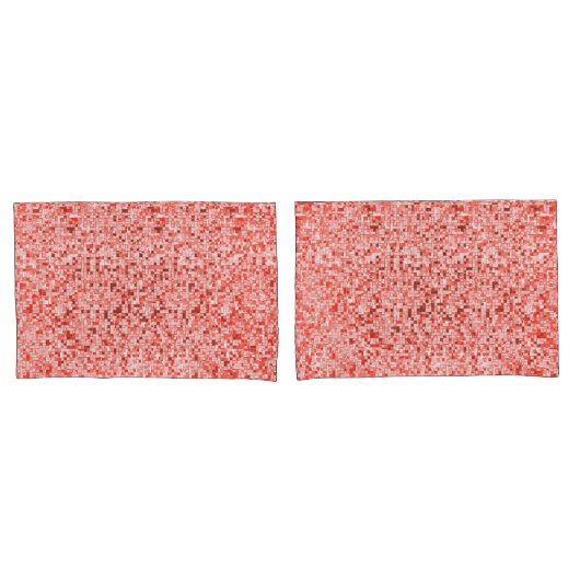 Überlappen kleiner Quadrate, Rot- oder Korallenfar Kissenbezug (Vorderseite-Set)