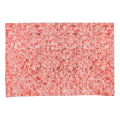 Überlappen kleiner Quadrate, Rot- oder Korallenfar Kissenbezug (Vorderseite-Rechts)
