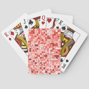 Überlappen kleiner Quadrate, Rot- oder Korallenfar Spielkarten