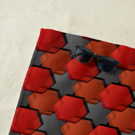 Überlappen roter Sechsecke und "grauer Stern" Strandtuch