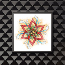 Überlappen von Mandala Adult Coloring Poster