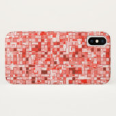 Überlappen von Mini-Quadraten, Rot- oder Korallent Case-Mate iPhone Hülle (Rückseite (Horizontal))