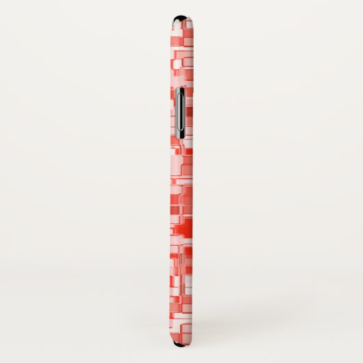 Überlappen von Mini-Quadraten, Rot- oder Korallent Case-Mate iPhone Hülle (Hinten/Rechts)