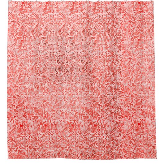 Überlappen von Mini-Quadraten, Rot- oder Korallent Duschvorhang (Vorderseite)