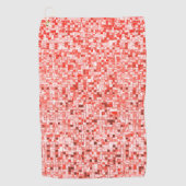 Überlappen von Mini-Quadraten, Rot- oder Korallent Golfhandtuch (Vorderseite)