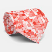 Überlappen von Mini-Quadraten, Rot- oder Korallent Krawatte (Gerollt)