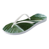Überlappen von Palm Fronds Tropical Green Abstrakt Badesandalen (Schrägansicht)
