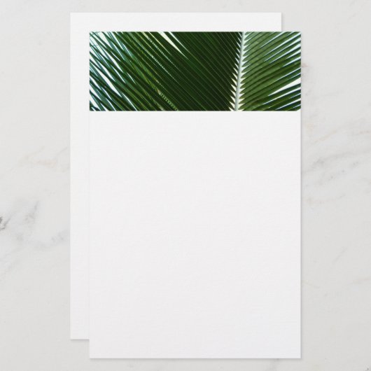 Überlappen von Palm Fronds Tropical Green Abstrakt Briefpapier (Vorne/Hinten)