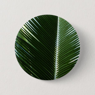 Überlappen von Palm Fronds Tropical Green Abstrakt Button