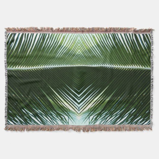 Überlappen von Palm Fronds Tropical Green Abstrakt Decke (Vorderseite)