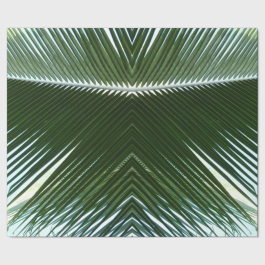 Überlappen von Palm Fronds Tropical Green Abstrakt Geschenkpapier (Saum)