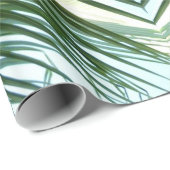 Überlappen von Palm Fronds Tropical Green Abstrakt Geschenkpapier (Rolleneckpunkt)