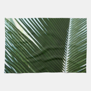 Überlappen von Palm Fronds Tropical Green Abstrakt Geschirrtuch