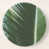 Überlappen von Palm Fronds Tropical Green Abstrakt Getränkeuntersetzer (Vorne)