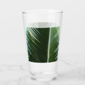 Überlappen von Palm Fronds Tropical Green Abstrakt Glas (Rückseite)