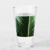 Überlappen von Palm Fronds Tropical Green Abstrakt Glas (Vorderseite)