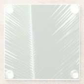 Überlappen von Palm Fronds Tropical Green Abstrakt Glasuntersetzer (Rückseite)